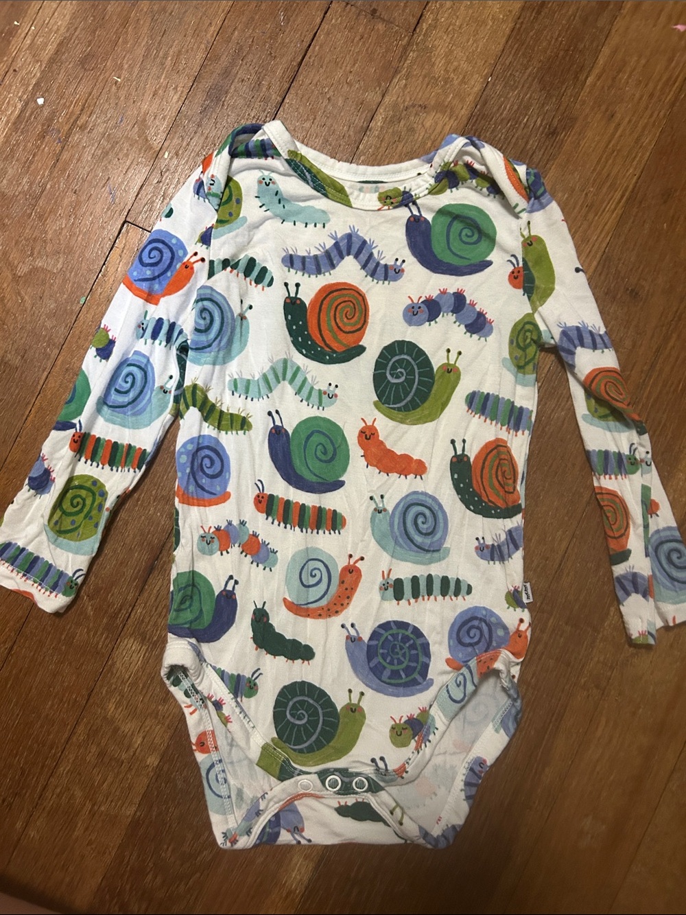 Little Sleepies Inchin Along Bamboo LS Bodysuit 12-18M Playwear